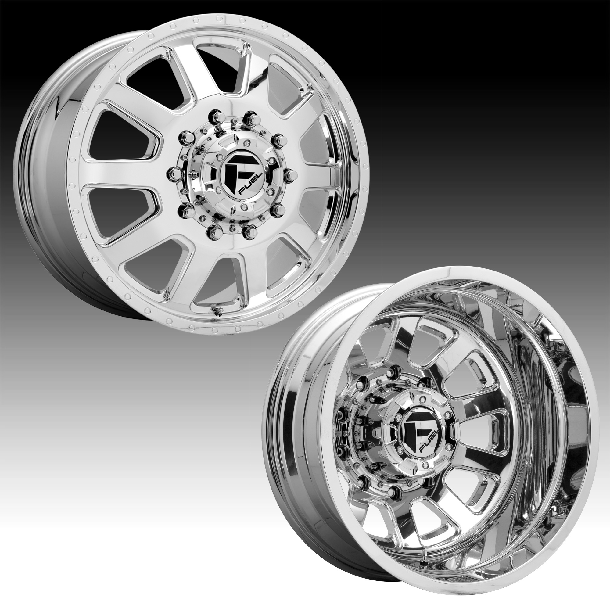 Fuel FF09D 10Lug Polished Dually Custom Truck Wheels FF09D 10L / Dually Fuel